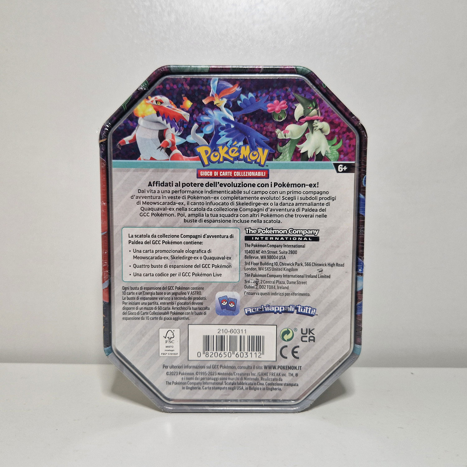 Tin Pokèmon Partner di Paldea: Quaquaval ex NUOVO - ITA - immagine 3